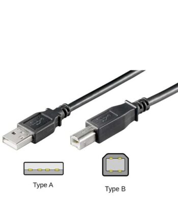 Pro USB-A <-> USB-B 2.0 - 0.25m - Sort
