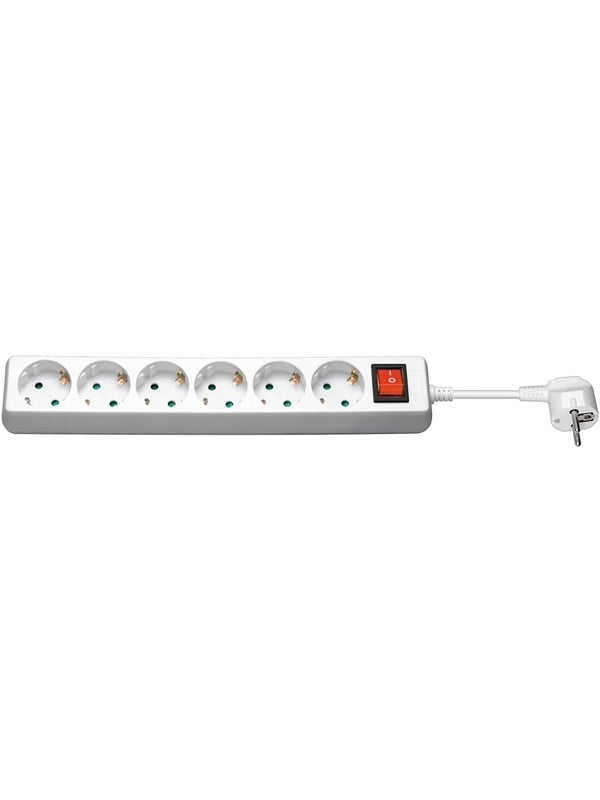 Pro Power Socket x6 - w/Switch - 1.5m - White