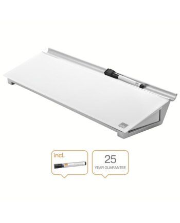 Nobo Skrivebords whiteboardblok  i glas,  brillant hvid