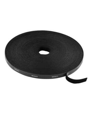 Deltaco kabelvelcro - 15m - sort