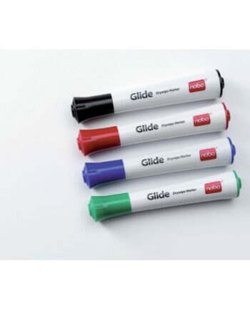 Nobo Whiteboard markere,  Glide Dry Wipe (assorteret 4 stk.)