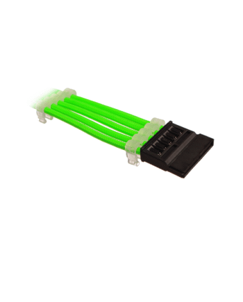 DUTZO Sleeved SATA Power Extension cable - Grøn