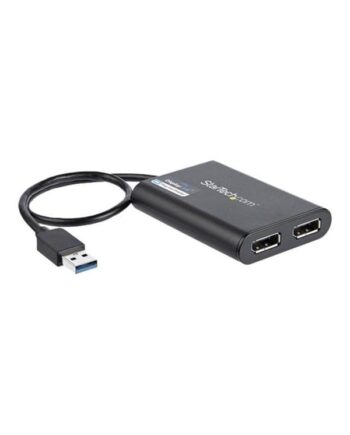 StarTech.com USB to Dual DisplayPort Adapter - 4K 60Hz - USB 3.0 (5Gbps) - external video adapter - DisplayLink DL-6950 - black