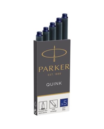 Parker Fyldepen Blæk Refill Patroner | Lang | Blå QUINK Blæk | 5 Stk