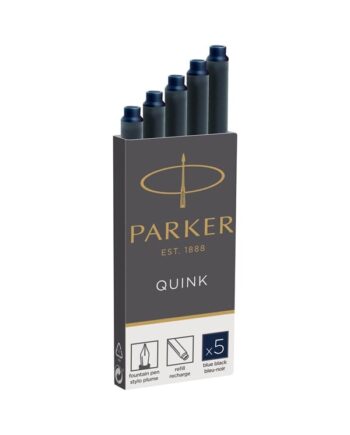 Parker Fyldepen Blæk Refill Patroner | Lang | Blå-Sort QUINK Blæk | 5 Stk