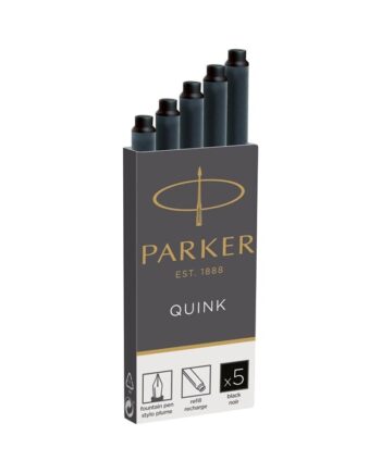 Parker Fyldepen Blæk Refill Patroner | Lang | Sort QUINK Blæk | 5 Stk
