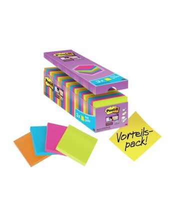 3M Post-it Super Sticky 76x76mm 24x 90 Sheets Assorted