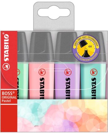 STABILO BOSS Pastel highlighter, sæt med 4 farver