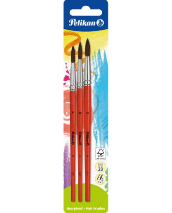 Pelikan Pensler med Larkeret træskaft, Str. 8/10/12