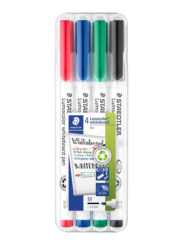 Staedtler Lumocolor WB-marker 1,0mm 4 ass/boks