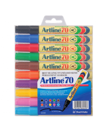 Artline EK70/10W Permanent ass farver - 10 pcs