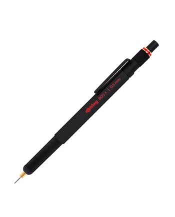 Rotring rOtring 800+ mekanisk blyant og touchscreen stylus | Twist-to-Retract HB 0,5 mm fremdrivningsblyant | Sort metal tønde