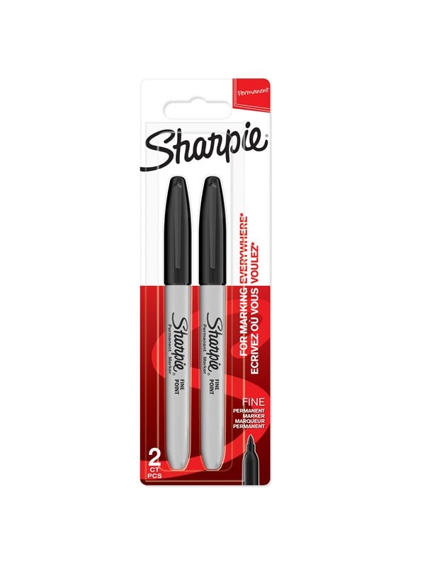 Sharpie Permanent Markers | Fin spids | Sort | 2 styk