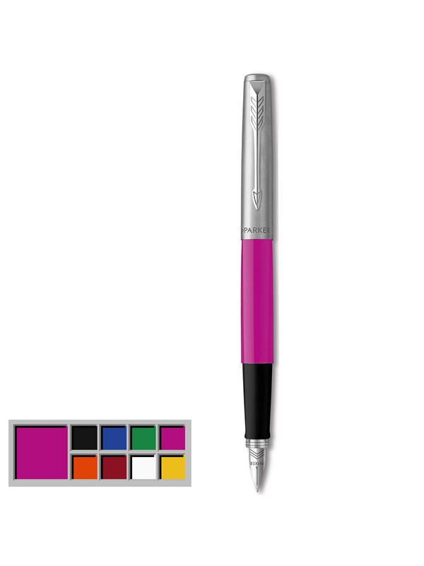 Parker Jotter Originals-fyldepen, klassisk magenta lakering, medium spids, blå refill