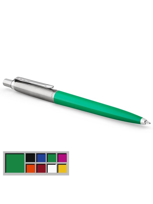 Parker Jotter Originals-kuglepen, grøn lakering, medium spids, blå blæk, boblepakke