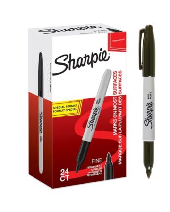 Sharpie Permanent Markers | Fin spids | Sort | 24 styk