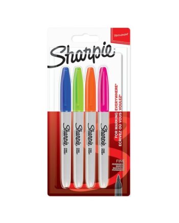 Sharpie Permanent Markers | Fin spids | Forskellige sjove farver | 4 styk