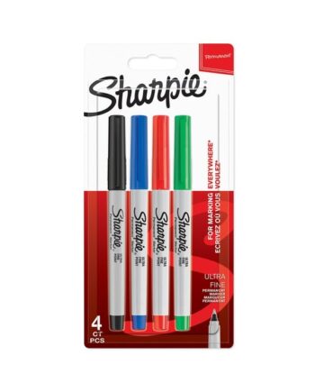 Sharpie Permanent Markers | Meget fin spids | Forskellige klassiske farver | 4 styk