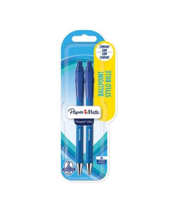 Paper Mate Flexgrip Ultra Retractable Ballpoint Pens | Medium spids (1,0 mm) | Blå | 2 styk
