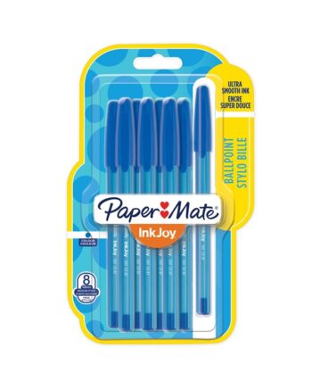 Paper Mate InkJoy 100ST Capped Ballpoint Pens | Medium spids (1,0 mm) | Blå | 8 styk