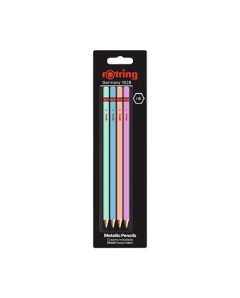 Rotring rOtring Woodcase Metalliske blyanter | HB Bly | Assorterede farver | 4 Antal