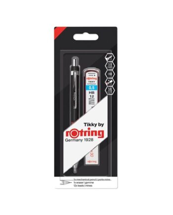 Rotring rOtring Tikky farvekodet mekanisk blyantsæt | 0,5 mm | med 12 blypåfyldninger og viskelæder
