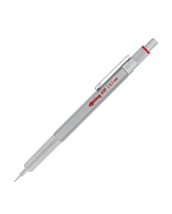 Rotring rOtring 600 mekanisk blyant | 0,5 mm | Sølv All-Metal Body Propelling Blyant | Skridsikkert knurled greb & sekskantet tønde
