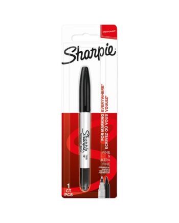 Sharpie Twin Tip Permanent Marker | Fin og meget fin spids | Sort | 1 styk