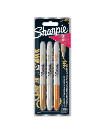 Sharpie Permanent Markers | Fin spids | Forskellige metalliske farver | 3 styk