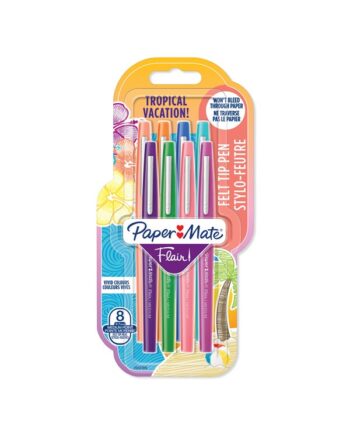 Paper Mate Flair Felt Tip Pens | Medium spids (0,7 mm) | Forskellige farver | 8 styk