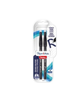 Paper Mate Replay Erasable Ballpoint Pen | Medium spids (1,0 mm) | Sort | 2 styk