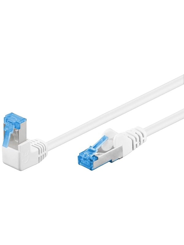 Pro LAN CAT 6A S/FTP 90° - Hvid - 0.5 meter