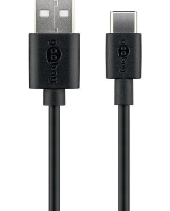Pro USB-A <-> USB-C - 2m - USB 2.0 - Sort