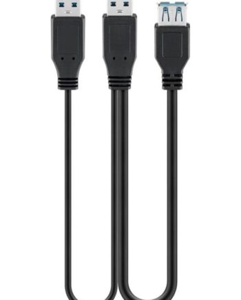 Pro USB 3.0 dual power SuperSpeed cable Black