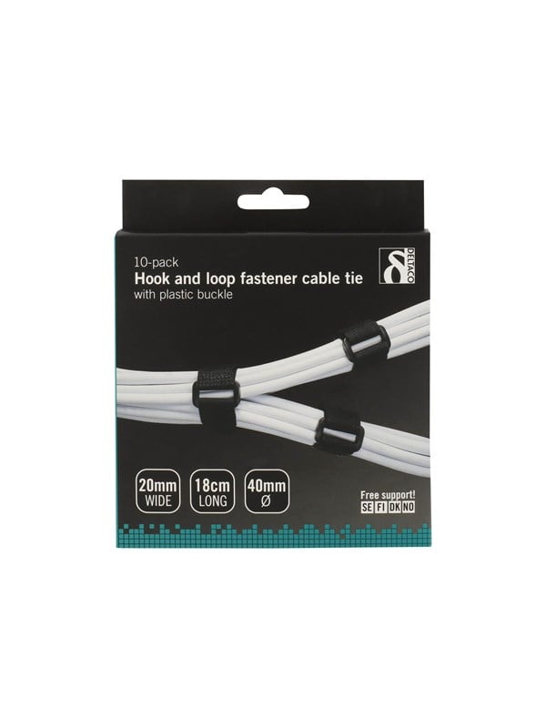 Deltaco Hook and loop fastener cable 10pack