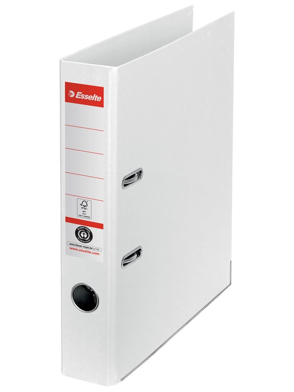 Esselte brevordner No. 1, 100% recirkuleret karton, FSC, A4/50 mm, Hvid