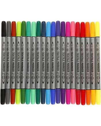 Creativ Company Double-sided Textile Markers - Basic colors 20pcs