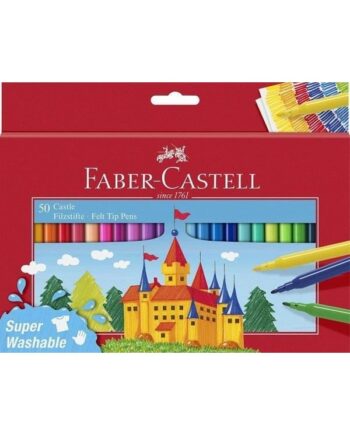 Faber-Castell Felt Tip Pen Castle Pack of 50 in Cardboard Box