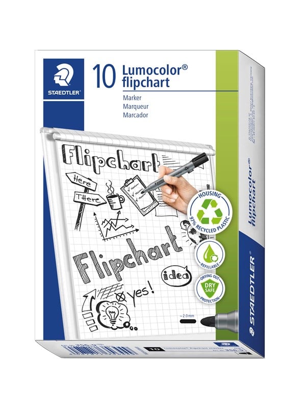 Staedtler LUMOCOLOR FLIP C-MARKER 2mm,10 STK SORT