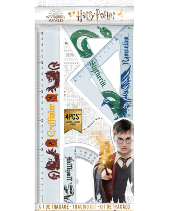 Harry Potter Linealsæt, sæt m. 4 dele.