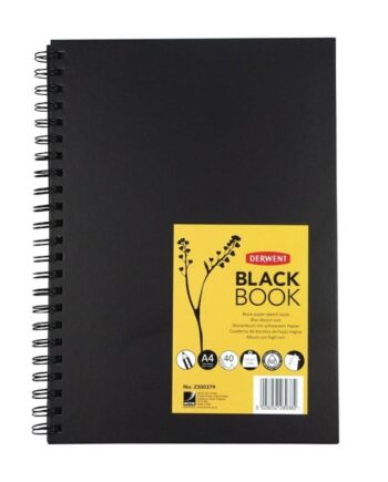Derwent A4 wirebound black book skitsebog
