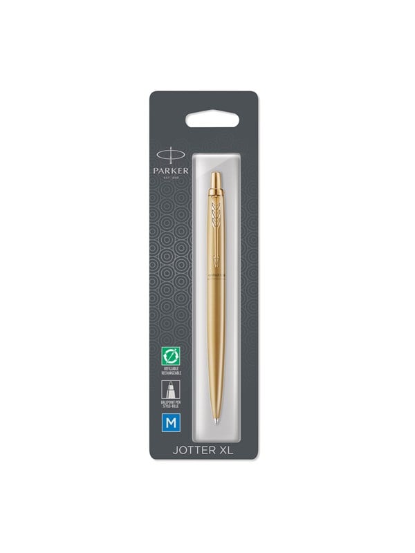 Parker Jotter XL monokrom guld GT-kuglepen, M blå, boblepakke med 1
