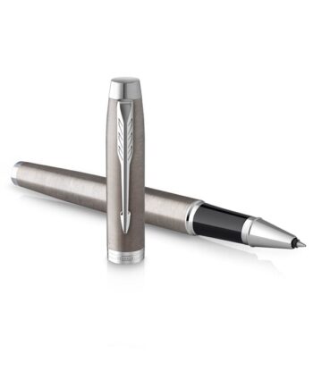 Parker PARKER IM Rollerball Pen | Rustfrit stål med krombeklædning | Fin spids med sort blækpåfyldning | Gaveæske