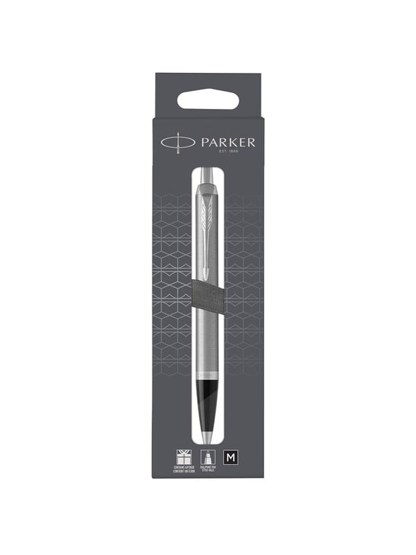 Parker IM kuglepen | Rustfrit stål med krombeklædning | Medium spids med blå blæk refill