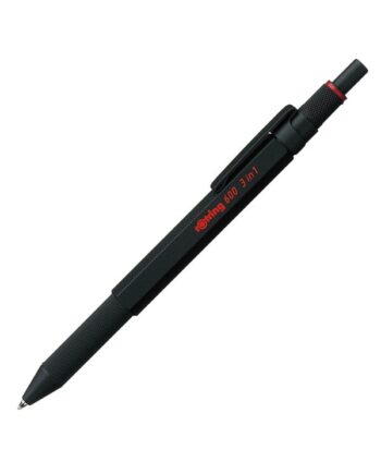 Rotring rOtring 600 3-i-1 Multifarve Pen og Mekanisk Blyant | Sort & Rød Kuglepensspidser | 1 Mekanisk Blyant Spids (0,5 mm) | Sort skaft