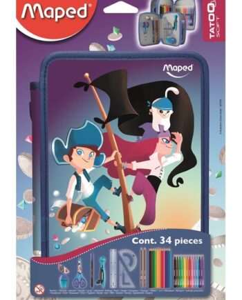 Maped Penalhus, dobbelt, Pirates, med indhold