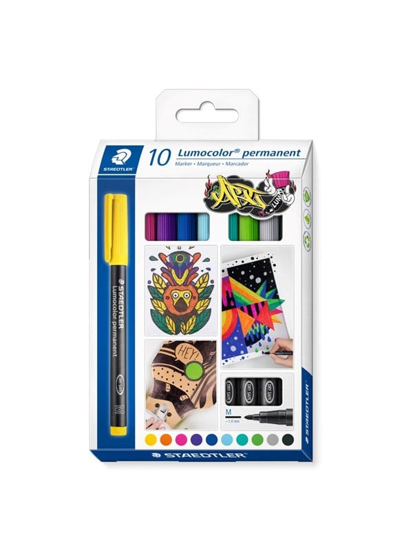 Staedtler Lumocolor Perm M 1,0 mm 10 ass/boks