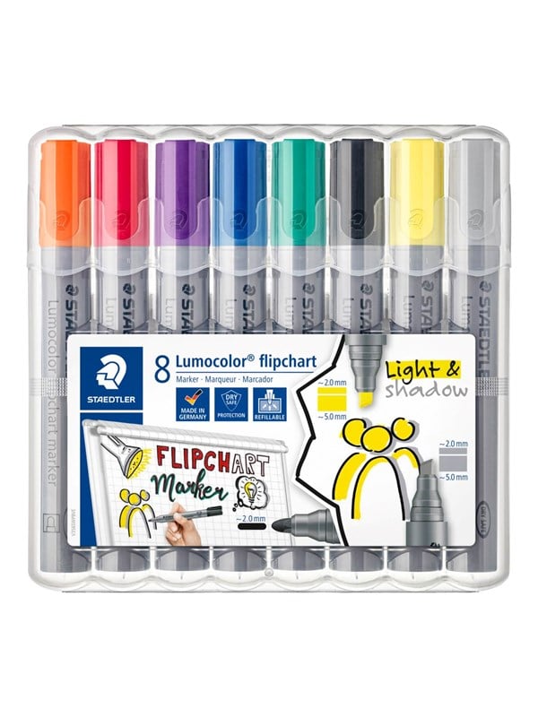 Staedtler Lumocolor Flip C-Marker 8/ass boks