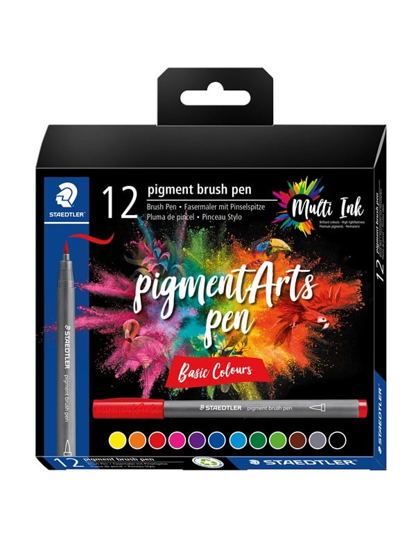Staedtler Brush Pen Pigment Basic 12 stk/ass