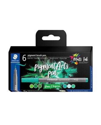 Staedtler Brush Pen Pigment Grøn&Turkis 6 Stk